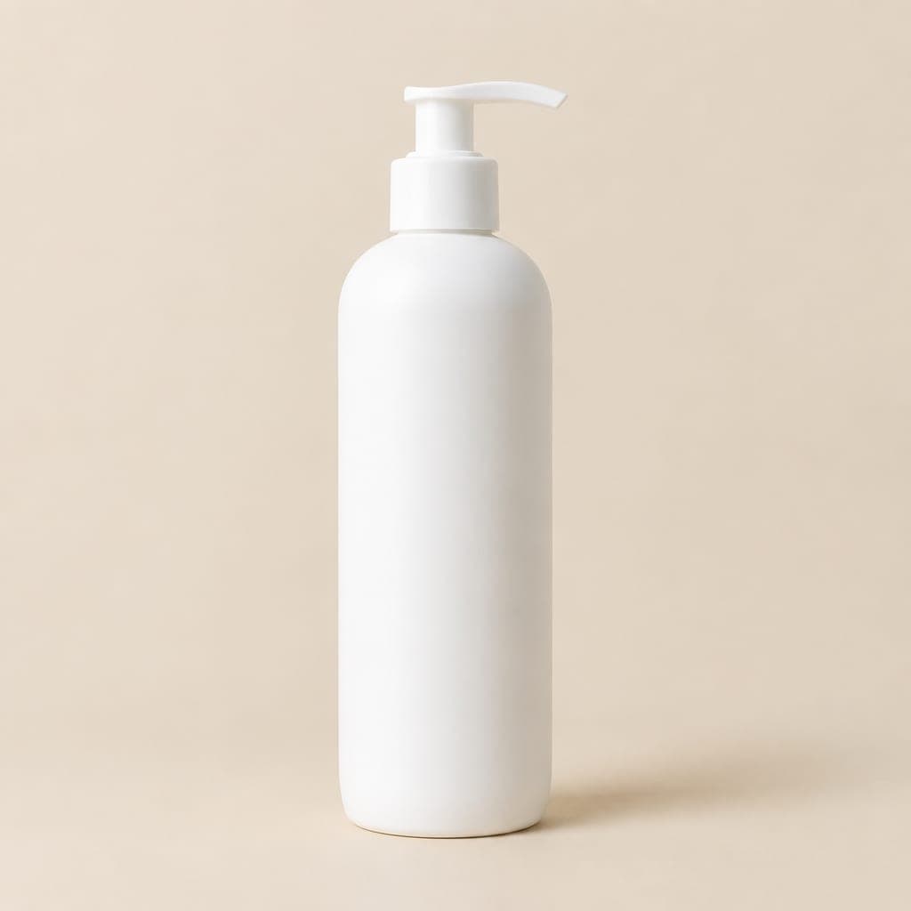Tall white pump bottle of body lotion